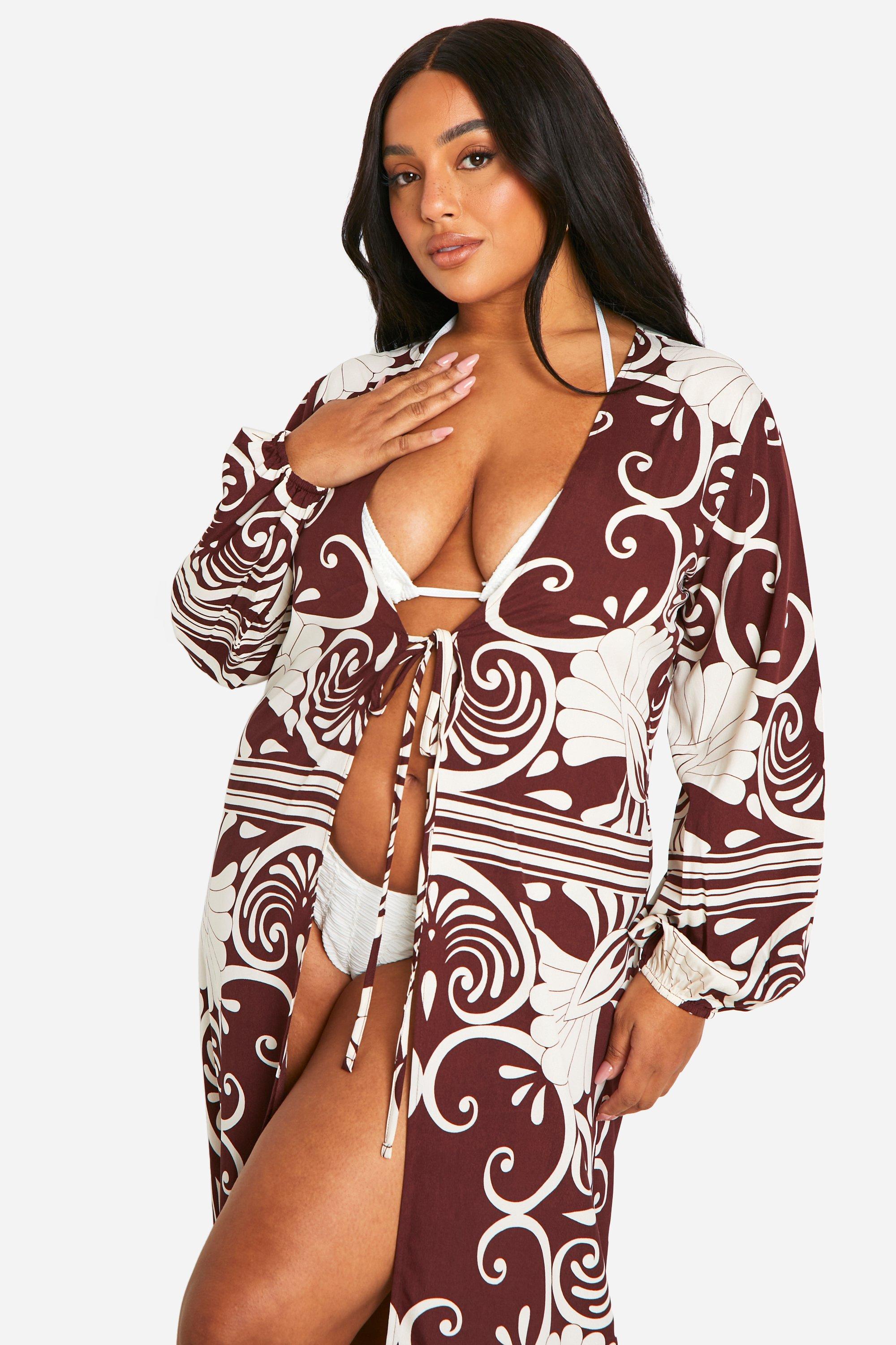 Plus Abstract Maxi Beach Cover Up